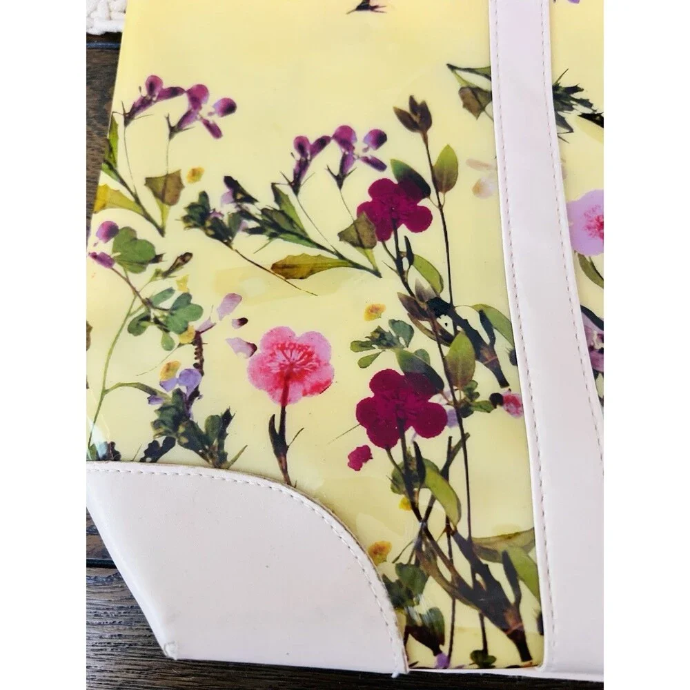 Vintage Vinyl Floral 90s Large Shoulder Tote Bag Y2K